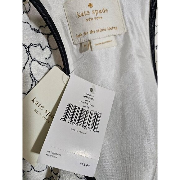 NWT Kate Spade Rena Bow Back Dress 14 Lace Floral - Picture 4 of 12